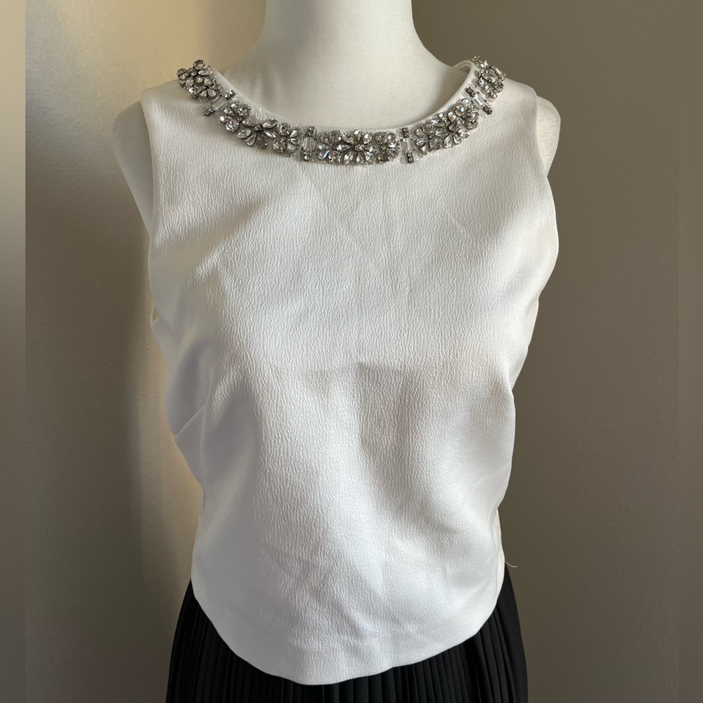 Forever New Swarovski Crystal white blouse